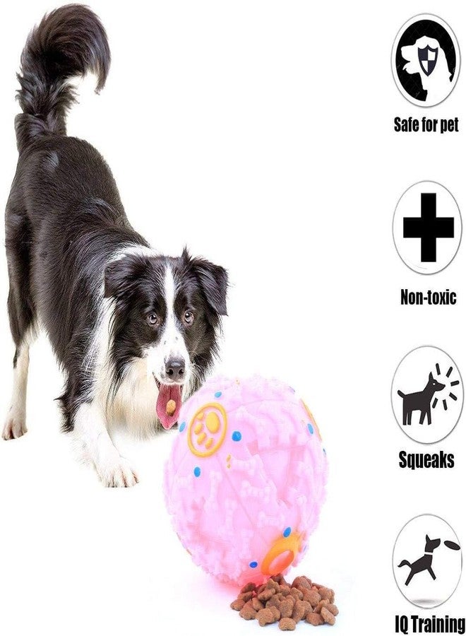 RoverPets Squeaky Ball Toy Treat Food Dispenser Ball with Duck Sound, Dental Cleaning and Interactive for Small and Medium Dogs (Pink) - Image 5